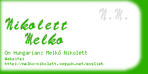 nikolett melko business card
