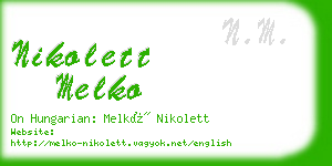 nikolett melko business card